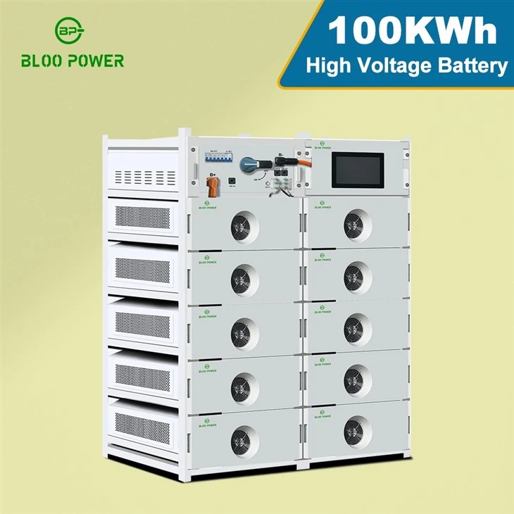 Rack mount battery with high voltage inverter